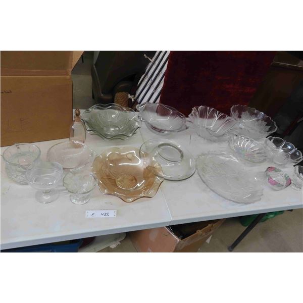 Crystal / Glass Serving Bowls, Platters, Rainbow Fruit Dish+