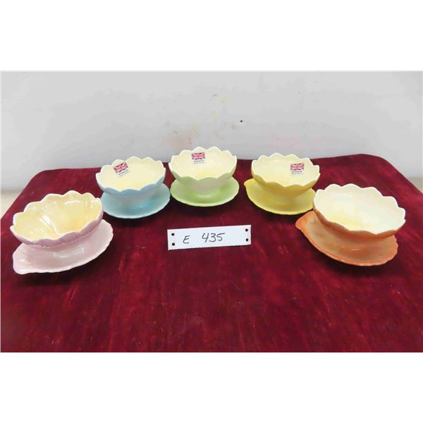 5 Vintage Royal Winton Grimwades Lotus Flower Bowls