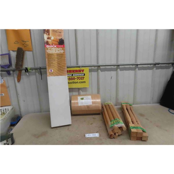 New- Never Used 2" Wood Blinds, 33 & 1/2 x 48 , 5 New Oak