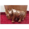 Image 3 : Hand Carved Rhinoceros Hardwood Bookends Mid 20 