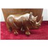 Image 4 : Hand Carved Rhinoceros Hardwood Bookends Mid 20 