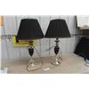 Image 1 : 2 Table Lamps with Shades 30" Tall