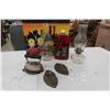 Vintage Sad Irons, 2 Oil Lamps, Full Bottle Lamp Oil