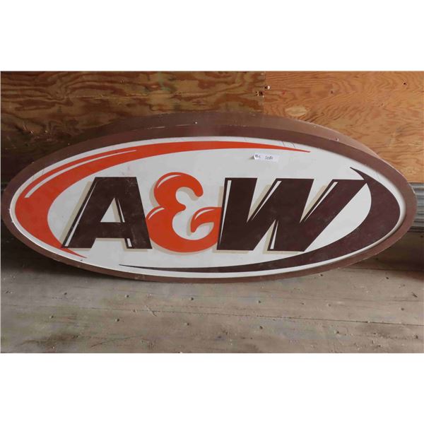 A&W Oval Light Up Sign 30'' x 67''