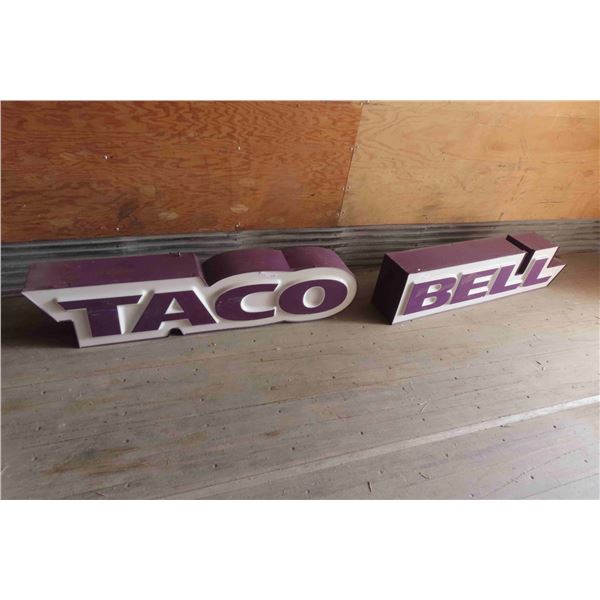Taco Bell 2x Light Up Signs 13'' x 59'' & 13'' x 56'' 
