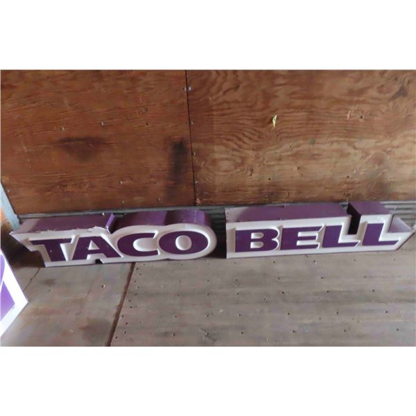 Taco Bell 2x Light Up Signs 13'' x 59'' & 13'' x 56'' 