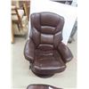 Image 2 : Leather-Leather Style Swivel Chair with Ottoman 
