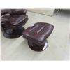 Image 4 : Leather-Leather Style Swivel Chair with Ottoman 