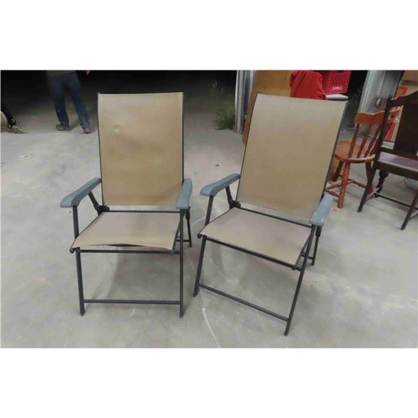 2 Fold Up Lawn Chairs 