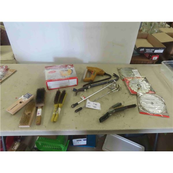 18V Jig Saw, Power Stapler, Wrecking Bar, Wire Brush