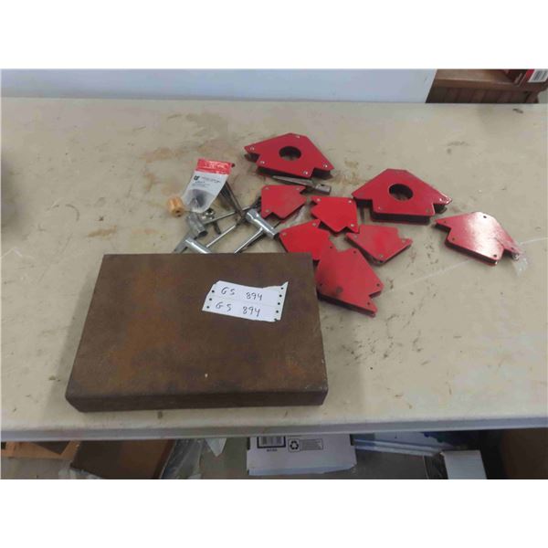 Welding Magnet 9'' x 12'' x 2 1/2'' , Reamer, Steel Anvil 