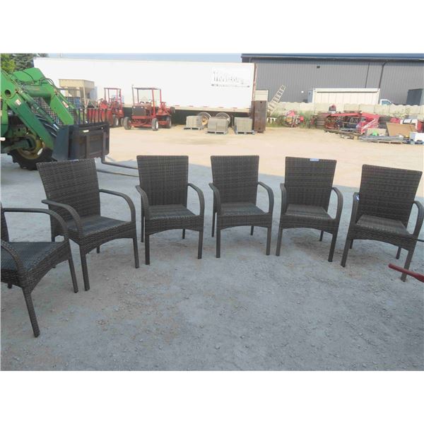 6 Matching Patio/Sunroom Chairs, Stacking. 
