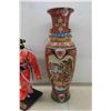 Image 2 : Japanese Style Vase 24" with Fabric Bull Rushes, Japan Fruit Growers Figure 19" High