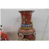 Image 4 : Japanese Style Vase 24" with Fabric Bull Rushes, Japan Fruit Growers Figure 19" High