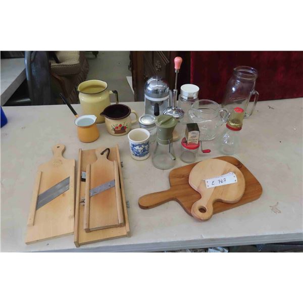 Cabbage Shredders, Cutting Boards, Nut/Meat Choppers, Bail 