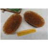 Image 4 : Wooden Jewlery Boxes with Brass Accents, Vintage Brush Set + Fur Style Hat