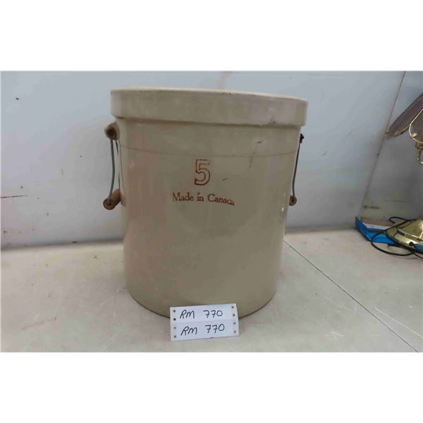 Stoneware 5 Gallon Crock