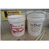 Image 2 : 4 Plastic Wine / Beer Making 5 Gallon Pails, Stirring Spoons + 