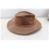 Image 2 : 2 Leather Outback Australian Hats + Helmet Size Medium