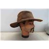 Image 4 : 2 Leather Outback Australian Hats + Helmet Size Medium