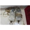 Image 6 : 2 Glass Hanging Lamps, Fixture Height 18"