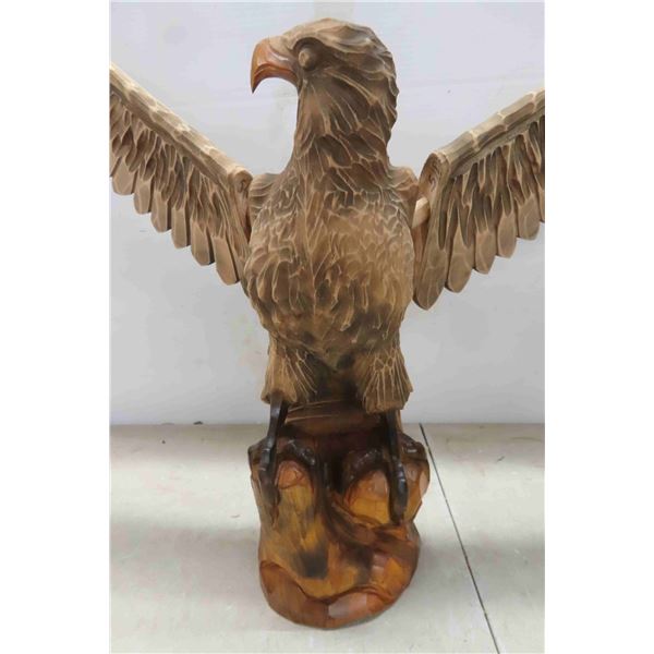 Wood Carved Eagle with Detachable Wings