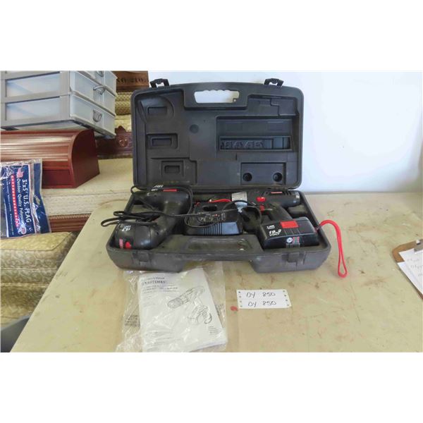 Craftsman Cordless 19.2V 1/2" Drill Driver, Flashlight, 2