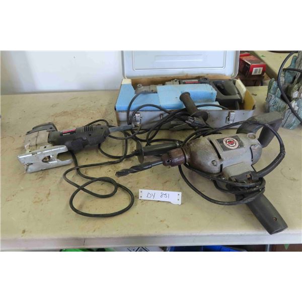 Power Tools: B+D Jig Saw, 1/2" Spade Handle Drill + 1/2" 