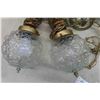 Image 5 : Vintage Hanging Light Fixture With 3 Glass With Brass