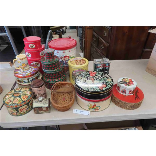 Tins: Vintage, Maple Syrup, Popcorn +