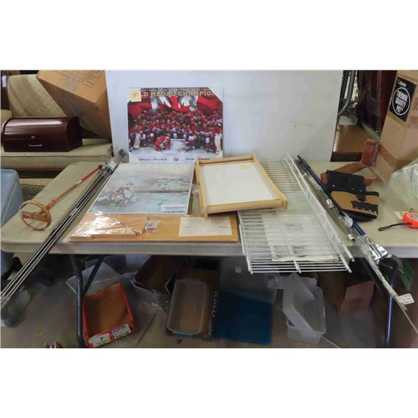 Metal Racking, Tool Pouch, Paint Mixer, Pictures, Wood 