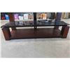 Image 5 : TV Stand With Glass Shelves + TV Mount 54"x 52"x 17"
