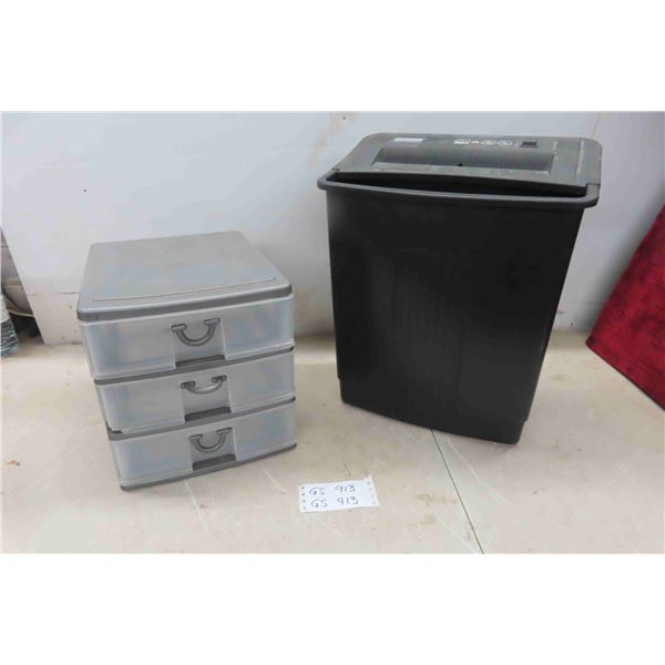 Fellowes Paper Shredder + 3 Drawer Organizer