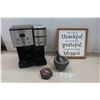 Image 1 : Cuisinart Coffee Maker- No Pot, Mortar & Pestle, Trinket Box, Slogan Sign 13x13