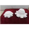 Image 6 : 4pcs Milk Glass, Fenton Style Vase, Footed Candy Bowl & More