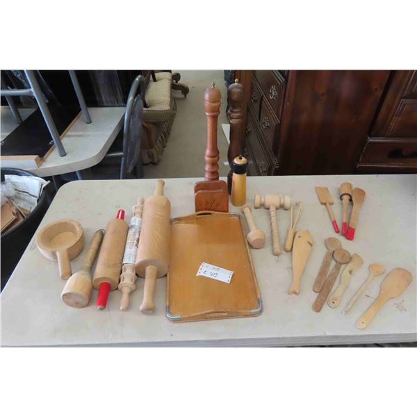 Wooden Kitchen Tools: Rolling Pins, Spoons, Ladels, Salt and Pepper Grinders & More 