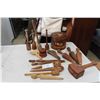 Image 1 : Wood Kitchen Utensils, Spoons, Forks, Mallet