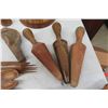 Image 2 : Wood Kitchen Utensils, Spoons, Forks, Mallet