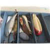 Image 2 : Vintage Metal Tackle Box with Lures & Hooks 