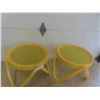 Image 2 : 2 Vintage Yellow Patio Stands 18'' Diam. X 14'' H 
