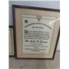 Image 8 : Framed Certificates: Vitle De Paris 1892, Banff School 