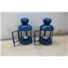 Image 2 : Garden LED Light Plug In, 2- Metal Candle Lanterns