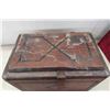 Image 8 :  Vintage Wood Chest w Hinged Lid 13x13x20