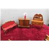 Image 2 : Doll House Furniture, Miniature China Dishes+ Vintage Carriage