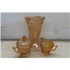 Image 2 : 4 Piece Vintage Iris and Herringbone Carnival Glass