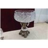 Image 2 : Brass & Marble Footed Crystal Fruit Bowl 15" High and Brass Footed Candy Bowl