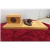 Image 2 : Official Ducks Unlimited:  Wood Desk Set Vintage 1938-1998 60 Years & Candle Holder