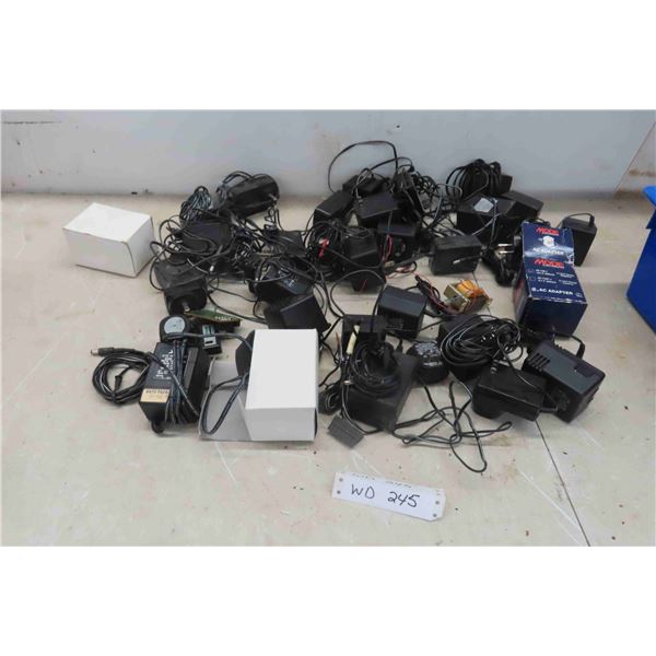 Box Full of Power Adapters, Voltage Change Switch, Transformers + 