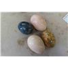 Image 2 : Vintage Spools, Copper Pail, + 4 Stone Marble Eggs