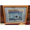 Image 2 : 2 Petit Point Pictures, Framed Duck Picture, Brass Candle 